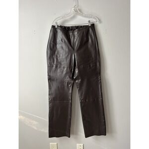 Jerry Lewis Leather Pants Women's Size 14 Brown Straight Leg Vintage Retro